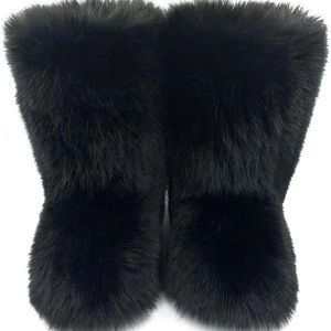 Black Fur Boots Size 45